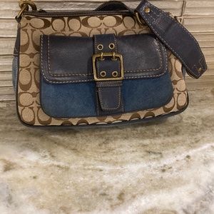 Coach blue suede purse